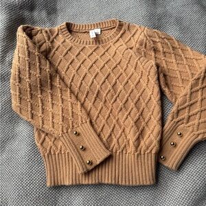 Janie and Jack Brown Cable Knit Sweater